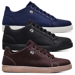 Kit 3 Tênis Polo Fran Sapatênis Skatista Casual Oferta London