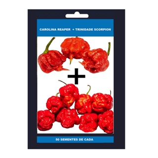 50 Sementes  Pimenta Carolina Reaper +  50 sementes Trinidad Scorpions em Oferta na Shopee