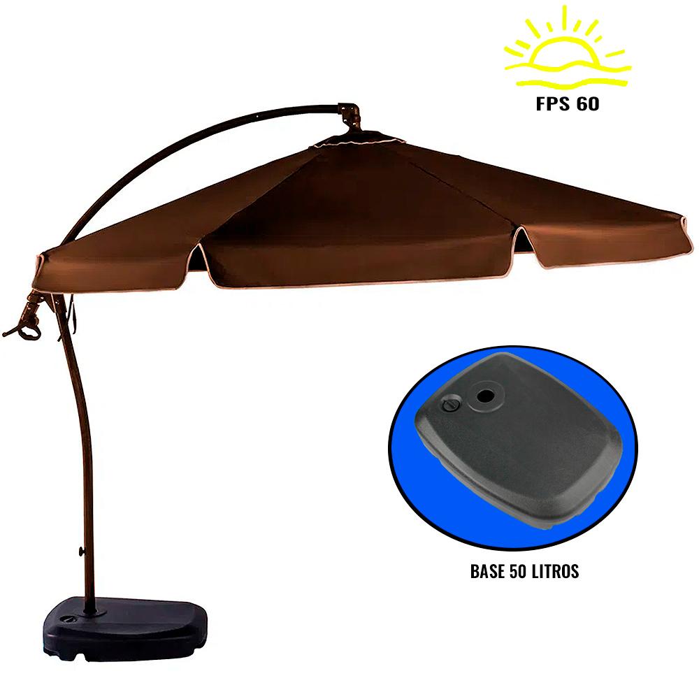 Ombrellone 360 Susp 3m C/ Suporte Luminária + Base Abs Bel - Sports & Outdoors