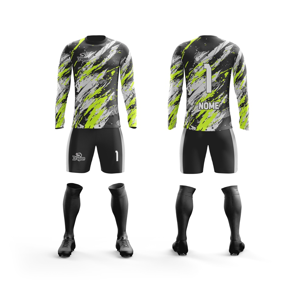 Uniforme Goleiro Futebol Kit Camisa e Calção e meião Dry Fit Premium Jogador
