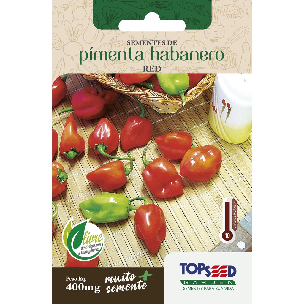 Semente Pimenta Habanero Red Topseed Garden - Comprar com Melhor Preço em Essenciais para Culinária