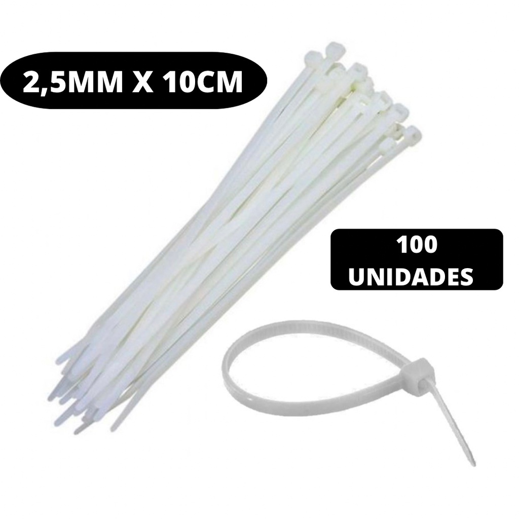 100 Abraçadeiras De Nylon Enforca Gato 2,5x100 Cores