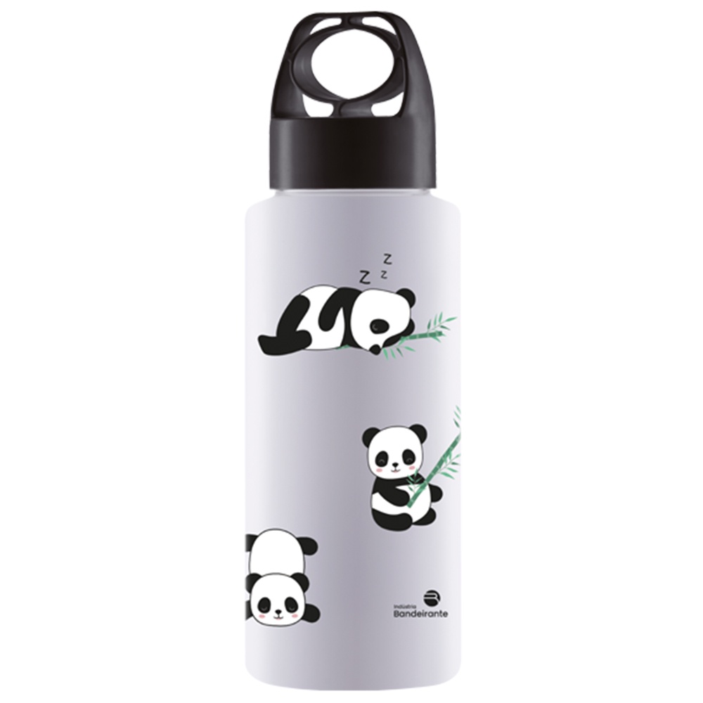 GARRAFA SQUEEZE DE PLASTICO PET SPORT PANDA COM TAMPA + ALCA 350ML em Oferta na Shopee