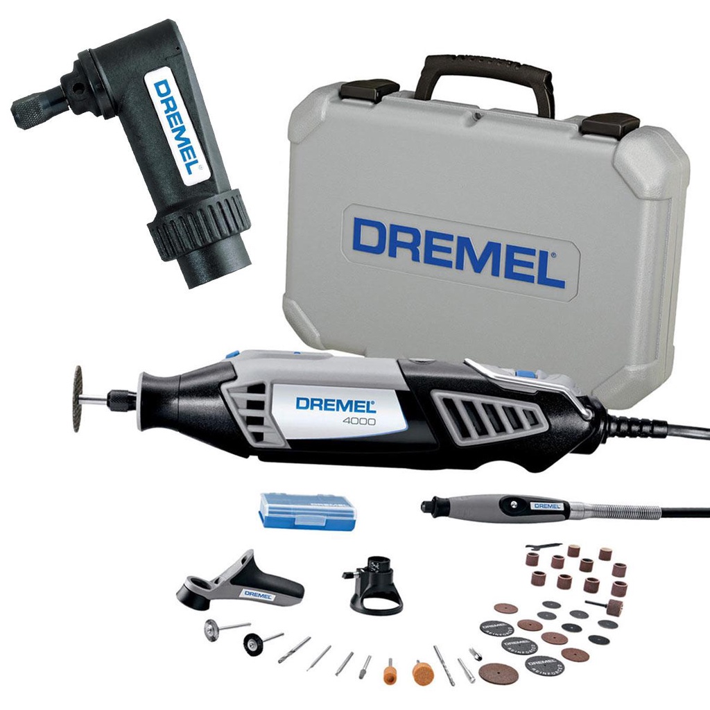 Retífica Dremel 4000 36 Acessórios + 4 Acoplamentos Dremel em Oferta na Shopee