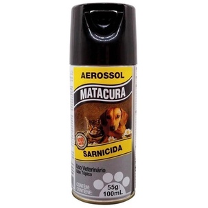 Sarnicida Matacura Aerossol 100ml Tratamento de Sarnas Coceiras e Pulgas em Cachorro