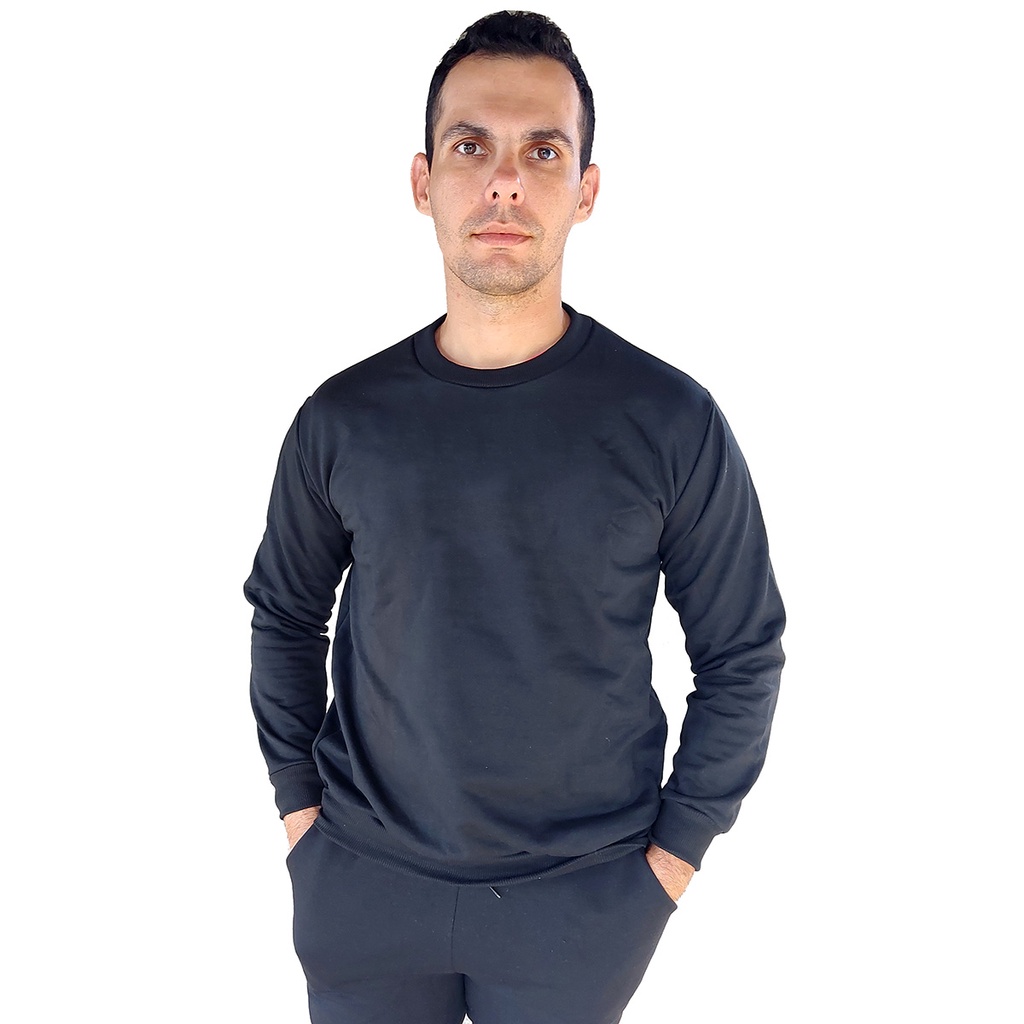 Moletom gola redonda (Flanelada) Blusa  Agasalho masculino feminino / sem capuz