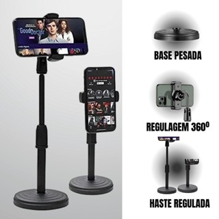 Suporte Tripé Para Celular Smartphone Articulado de Mesa Portátil 360°