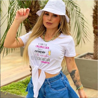 T-Shirt Baby Look Blusas Femininas Carnaval 2023 Moda Verão MOCINHA CACHACEIRA