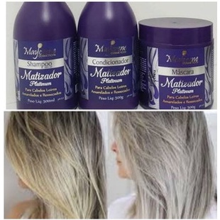 Kit Matizador Loiro Maycrene Shamp + Cond + Másc Cabelos Loiros Brancos Grisalhos - Pronta Entrega em Oferta na Shopee