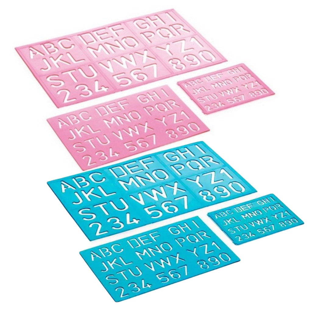 Kit régua normógrafo Acrinil, régua escolar de letras, escolha a cor desejada em Oferta na Shopee