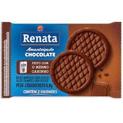 Biscoito Amanteigado RENATA Chocolate 8.8G Sachê c/2 UN CAIXA com 20 unidades