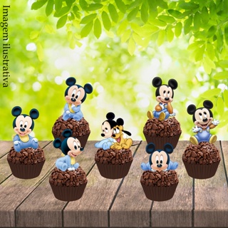 40 TAGS/TOPINHOS/TOPPER DOCINHOS CUPCAKE MICKEY OU MINNIE BABY (LEIA A DESCRIÇÃO) em Oferta na Shopee