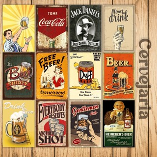 Placa Decorativa Cervejaria Vintage 15cm x20cm