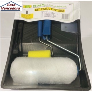 Kit P/ Pintura Redam C/ 5 Peças - Rolo Lã P/ Parede Muro Porta
