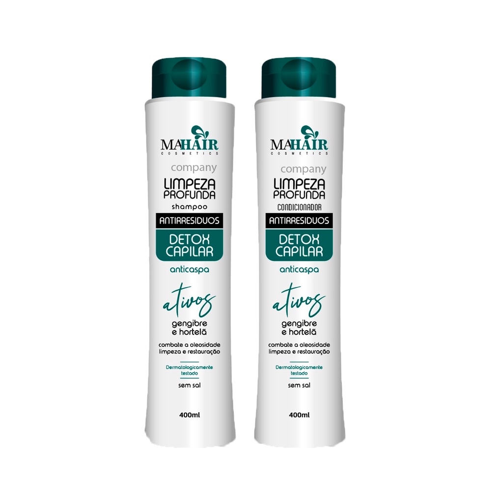 SHAMPOO e CONDICIONADOR Anti Resíduos(Detox) Mahair Cosmetics 2 produtos