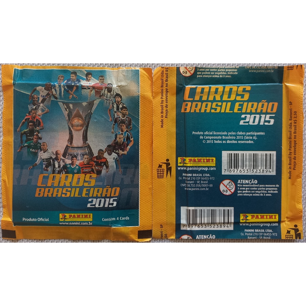 Envelope lacrado de cards Brasileirão 2015