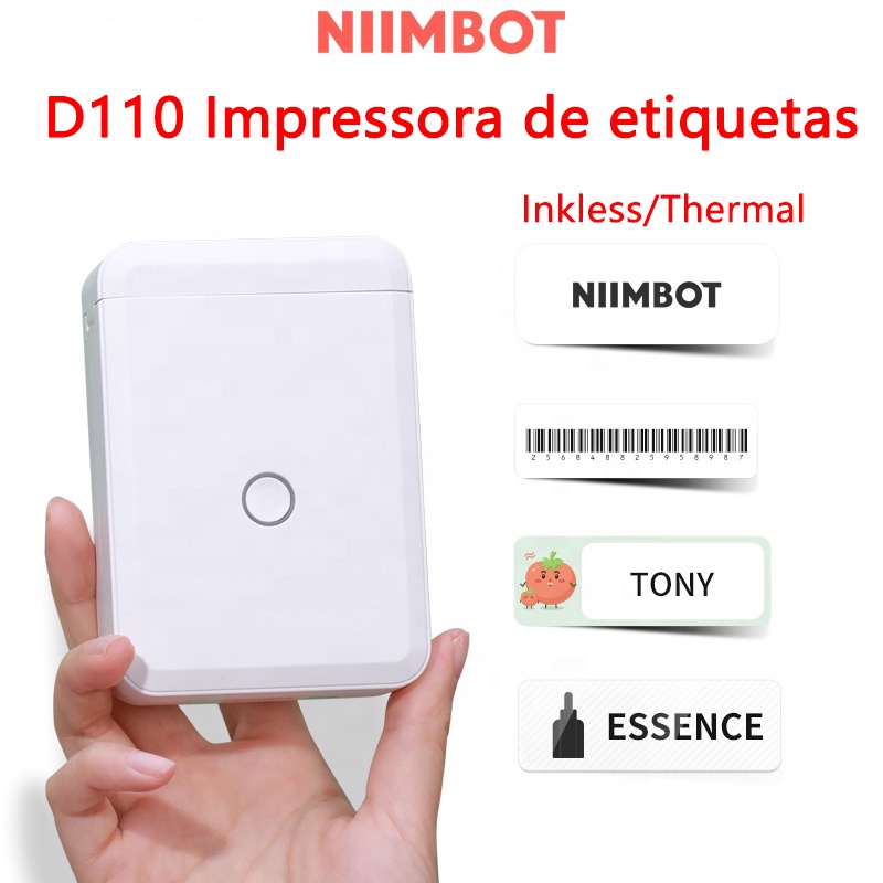Impressora De Etiqueta Térmica Niimbot D110 +1 Rolo Etiqueta