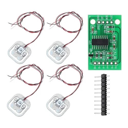 04 Pçs Célula De Carga Sensor De Peso 50kg + 1 Modulo Hx711