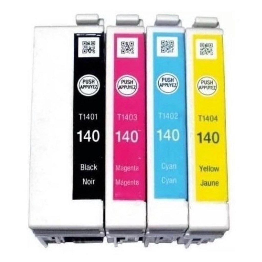 kit 4 cartuchos compatíveis Epson T140 para TX560 TX620 T42WD
