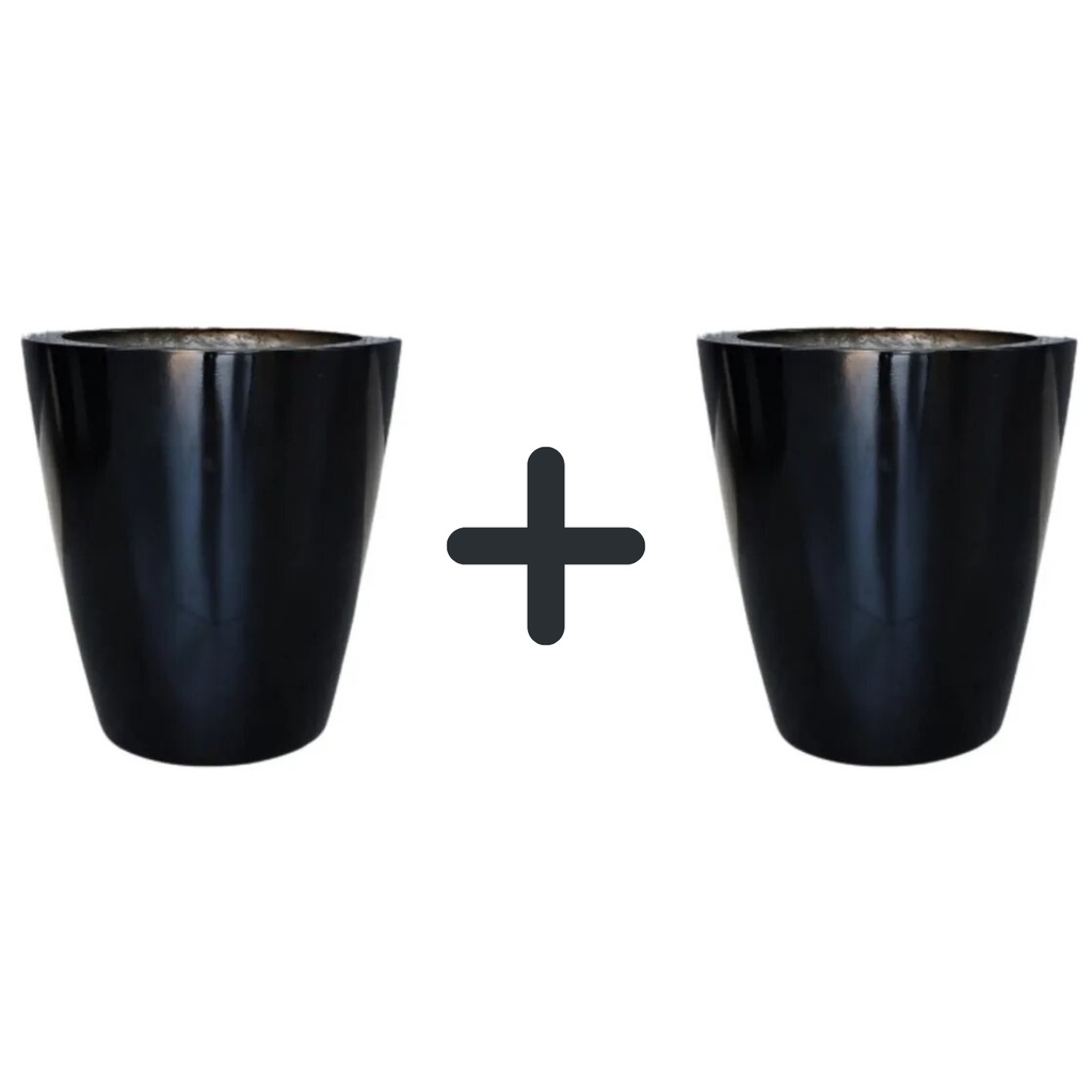 Conjunto/ Kit 2 Vasos de 30cm Fibra de Vidro Cachepot Plantas e FLores Artificiais Exclusivo de Luxo