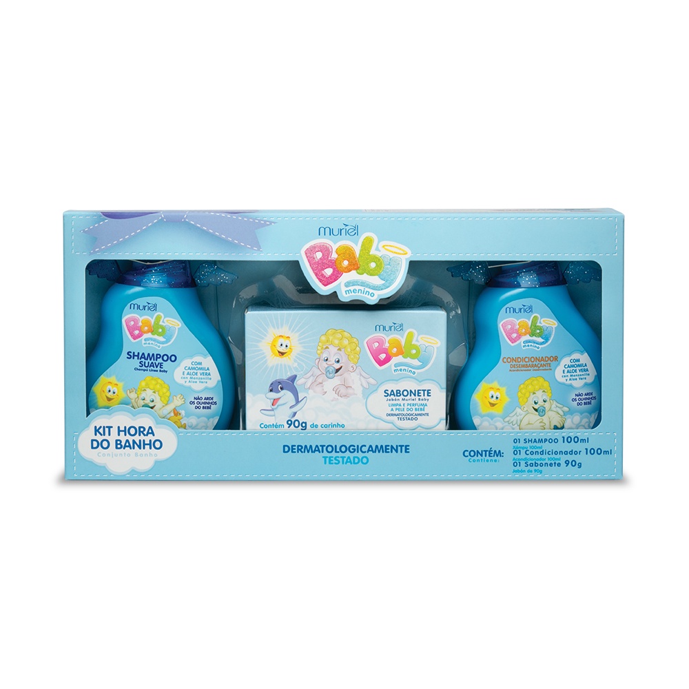 kit muriel baby menino (shampoo+condicionador+Sabonete) infantil menino em Oferta na Shopee