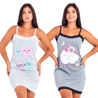 Kit 2 Camisolas Malha Conforto Roupa De Dormir | 806 em Oferta na Shopee