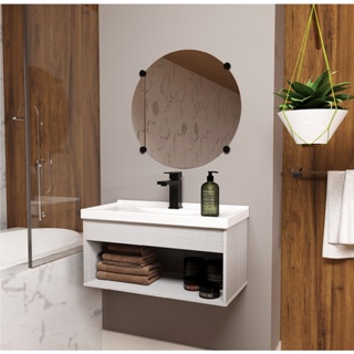 Gabinete Banheiro Armario Cuba Pia 100% Mdf - Livorno 60 cm em Oferta na Shopee