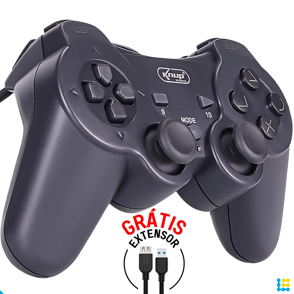 Controle sem fio para playstation 2, joystick dupla vibração, choque, usb,  pc, controle de jogos