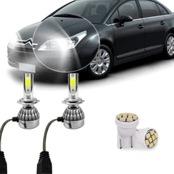 Kit Lâmpada Super Led H7 6000k Farol Baixo Citroen C4 Pallas - Efeito Xenon