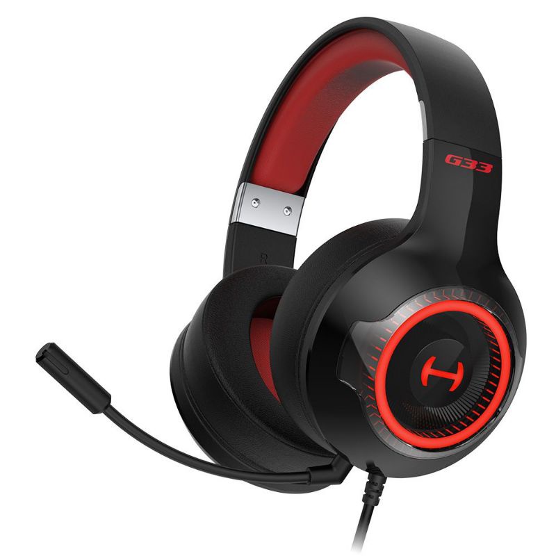 HEADSET GAMER 7.1 EDIFIER HECATE G33 USB PRETO/VERMELHO