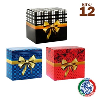 Caixinha de Papelão Xadrez Preta para Caneca - c/12 em Oferta na Shopee