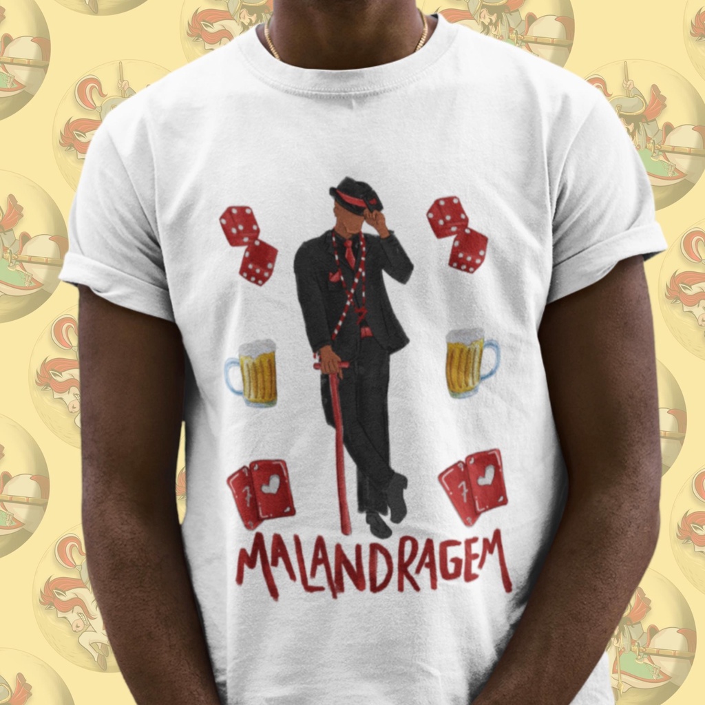 Camiseta Premium Religiosa Umbanda Malandragem Malandros Elementos Zé Pretinho Algodão 30.1 Arte 143.2