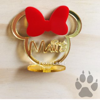 Apliques Acrílico Minnie Com Base 5cm