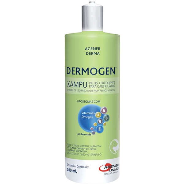 Dermogen Shampoo 500ml para Cães e Gatos Agener - Pets