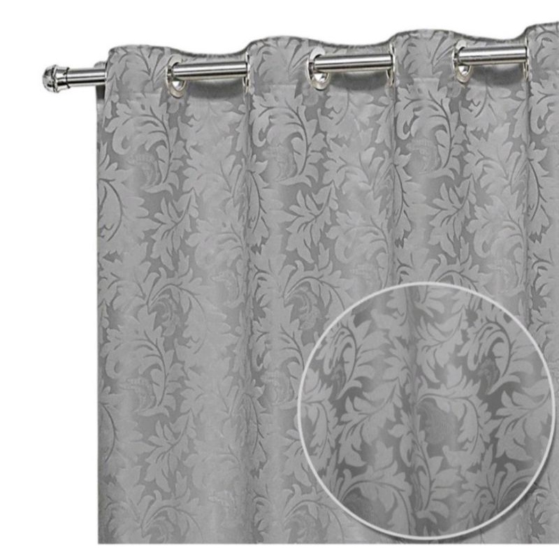 Cortina Para Sala e Quarto Cetim Jacquard 3,00 lar × 2,60 alt PROMOÇÃO