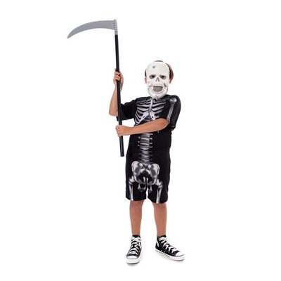 Fantasia Infantil Esqueleto Caveira Com Foice Halloween Shopee Brasil