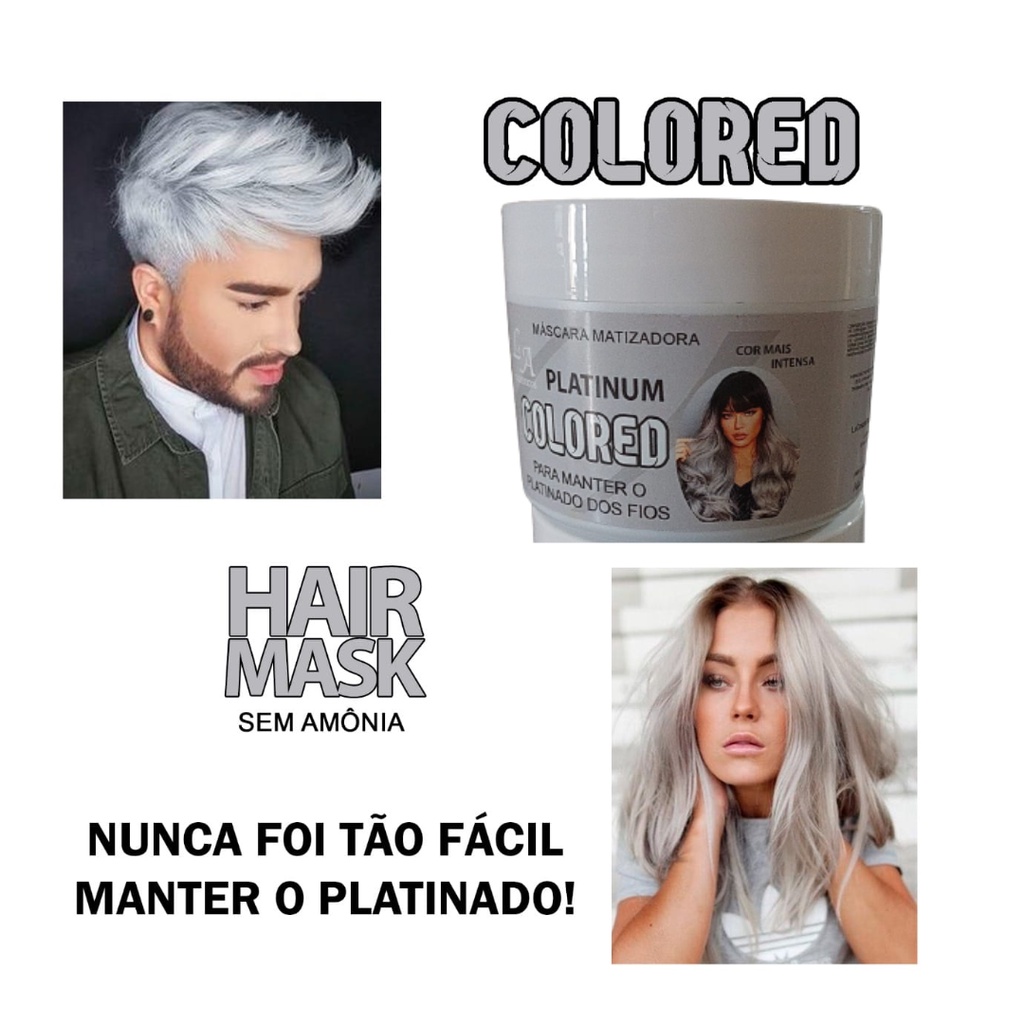 TONALIZANTE  HAIR MASK COLORED PLATINUM - EFEITO CINZA