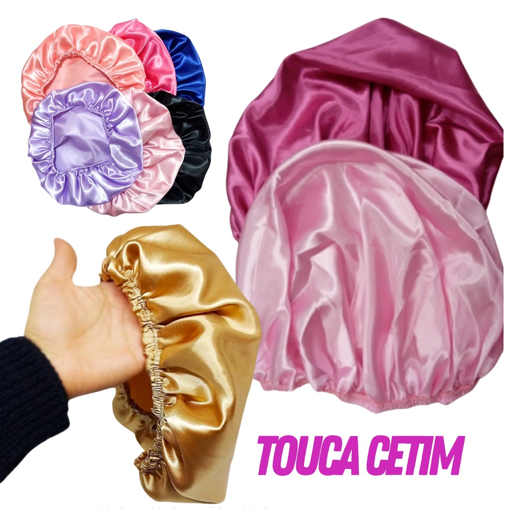 Touca de Cetim Explosão Anti Frizz Ideal para Umectação Envio Imediato