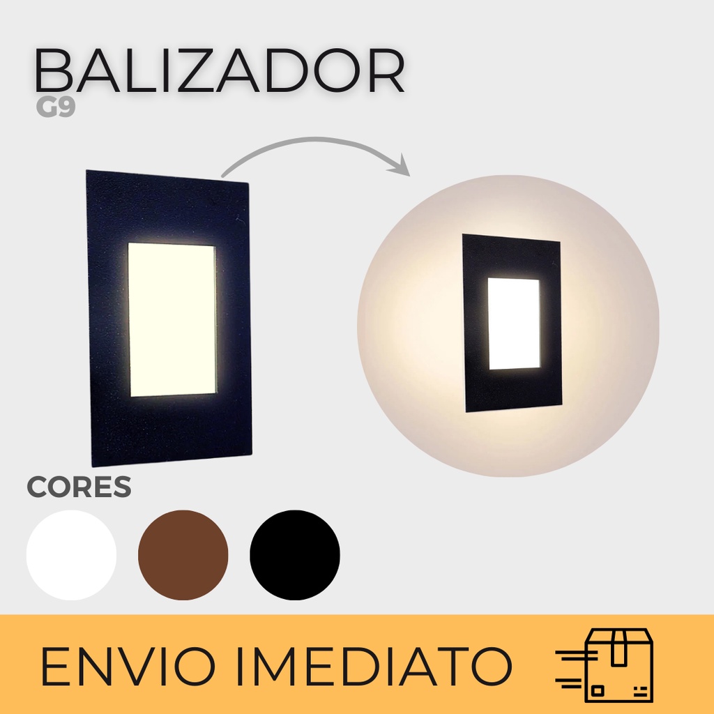 Balizador 1 Foco Alumínio Praticilar G9 | Arandela Parede Muro Interna Externa | Iluminação Decorativa