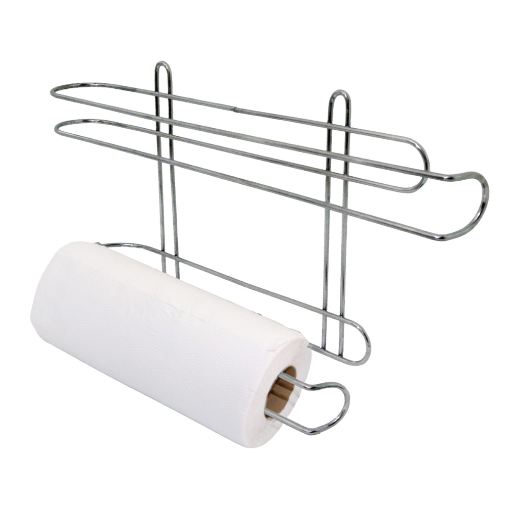 Porta Papel Toalha Duplo Alumínio Plástico Filme Rolo Suporte de Metal Parede Armário Cozinha