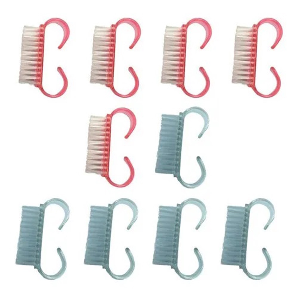 Kit C/ 10un Mini Escovinhas Manicure Limpeza De Unha Tira Pó Salão em Oferta na Shopee