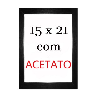 Kit 10 Porta Retratos 15 X 21 com moldura de Madeira Com acetato