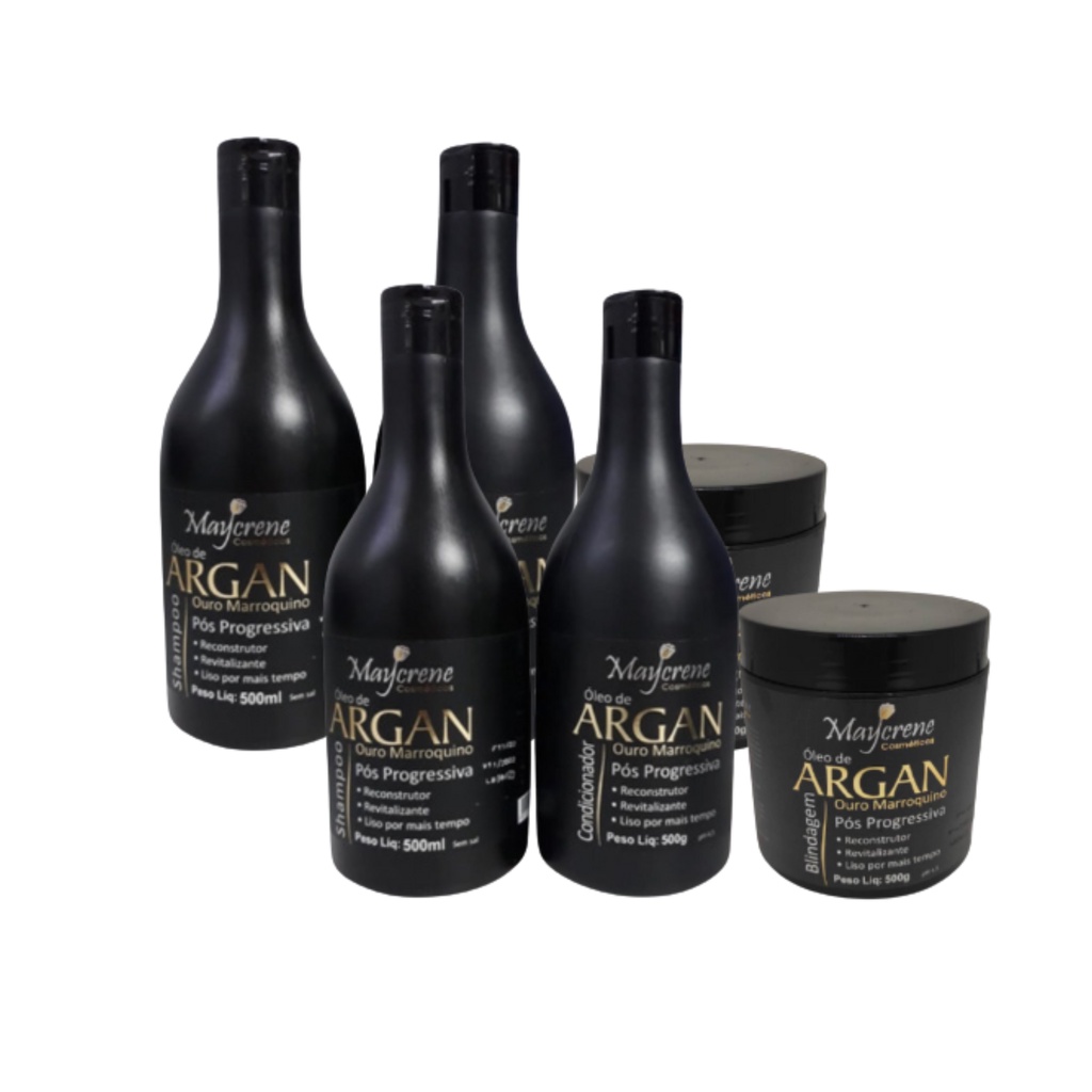 2 Kits Óleo De Argan Branco Nutrição Pós Progressiva - Maycrene 6 Produtos
