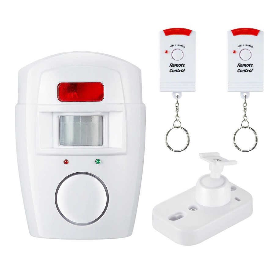 Kit Alarme residencial sem fio com sensor de presença + 2 controles + 1 suporte de fixação
