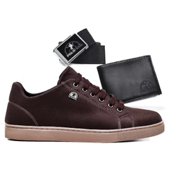 Tênis Polo Fran Sapatênis Casual Básico + Carteira + Cinto London