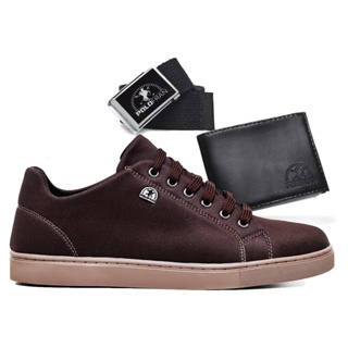 Tênis Polo Fran Sapatênis Casual Básico + Carteira + Cinto London em Oferta na Shopee