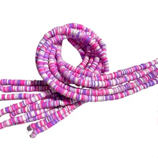 Disco De Fimo Disquinho 6mm Modelo MIX 5 Miçanga Emborrachada Com 40cm