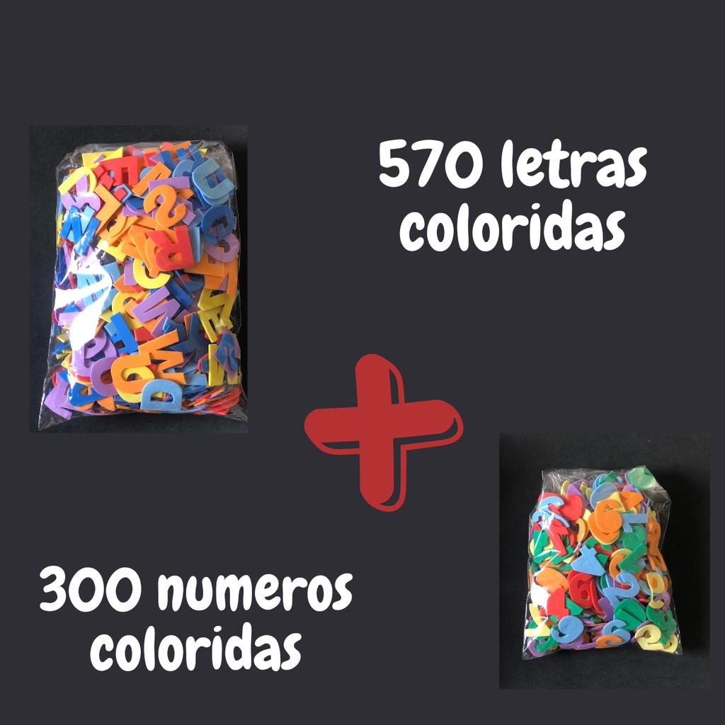 Kit Alfabetos e Números cores sortidos - 570 Letras e 300 Números em Oferta na Shopee