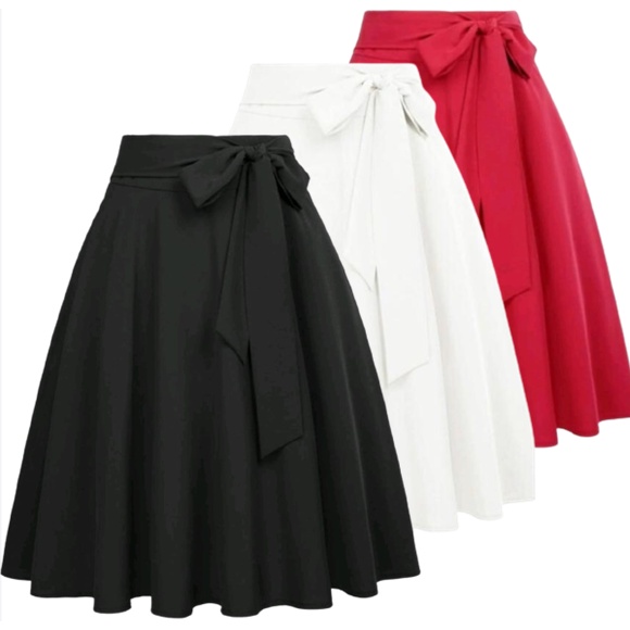 Saia midi gode envelope com laço moda envangelica feminina