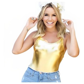 Body Metalizado Carnaval Bloquinho Moda Fantasia